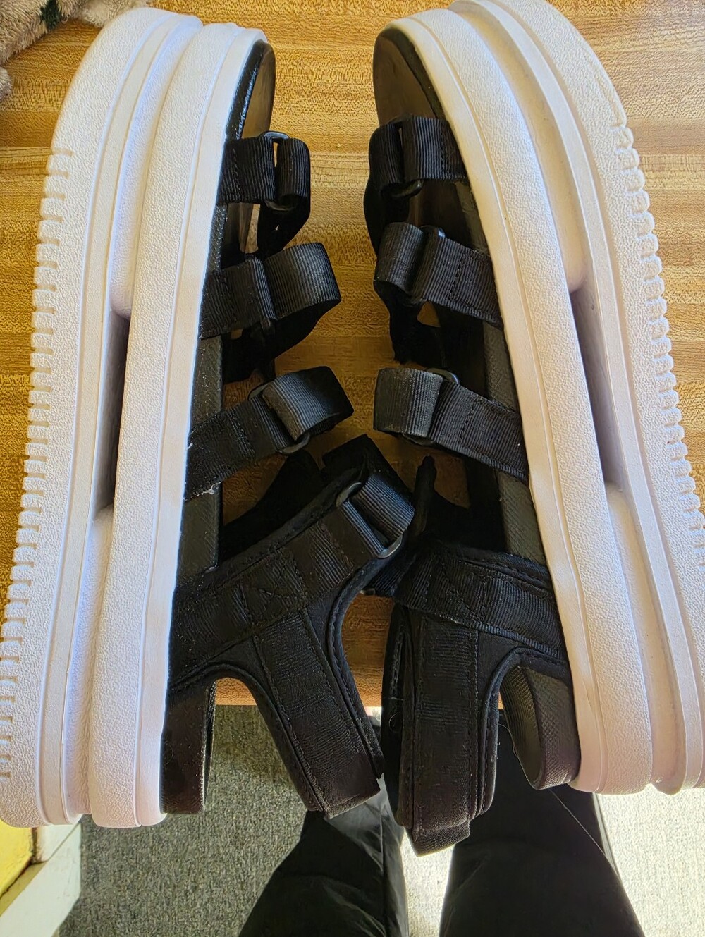 Womens Nike ICON CLASSIC Black DH0224-001 Platform Sandals. Size 12 - Picture 6 of 7